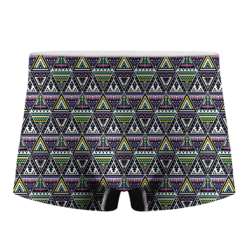 Colorful Geometric Native Navajo Print Men's Boxer Briefs