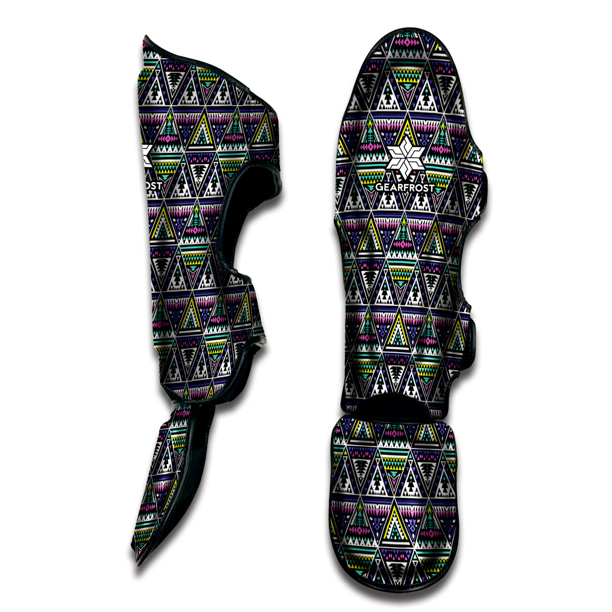Colorful Geometric Native Navajo Print Muay Thai Shin Guard