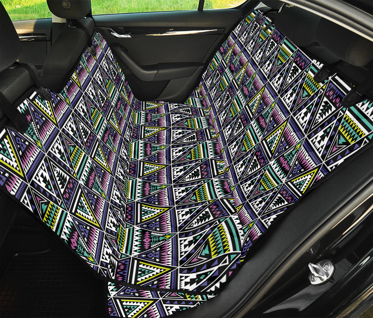 Colorful Geometric Native Navajo Print Pet Car Back Seat Cover