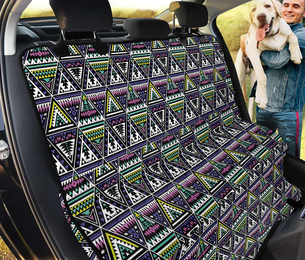 Colorful Geometric Native Navajo Print Pet Car Back Seat Cover
