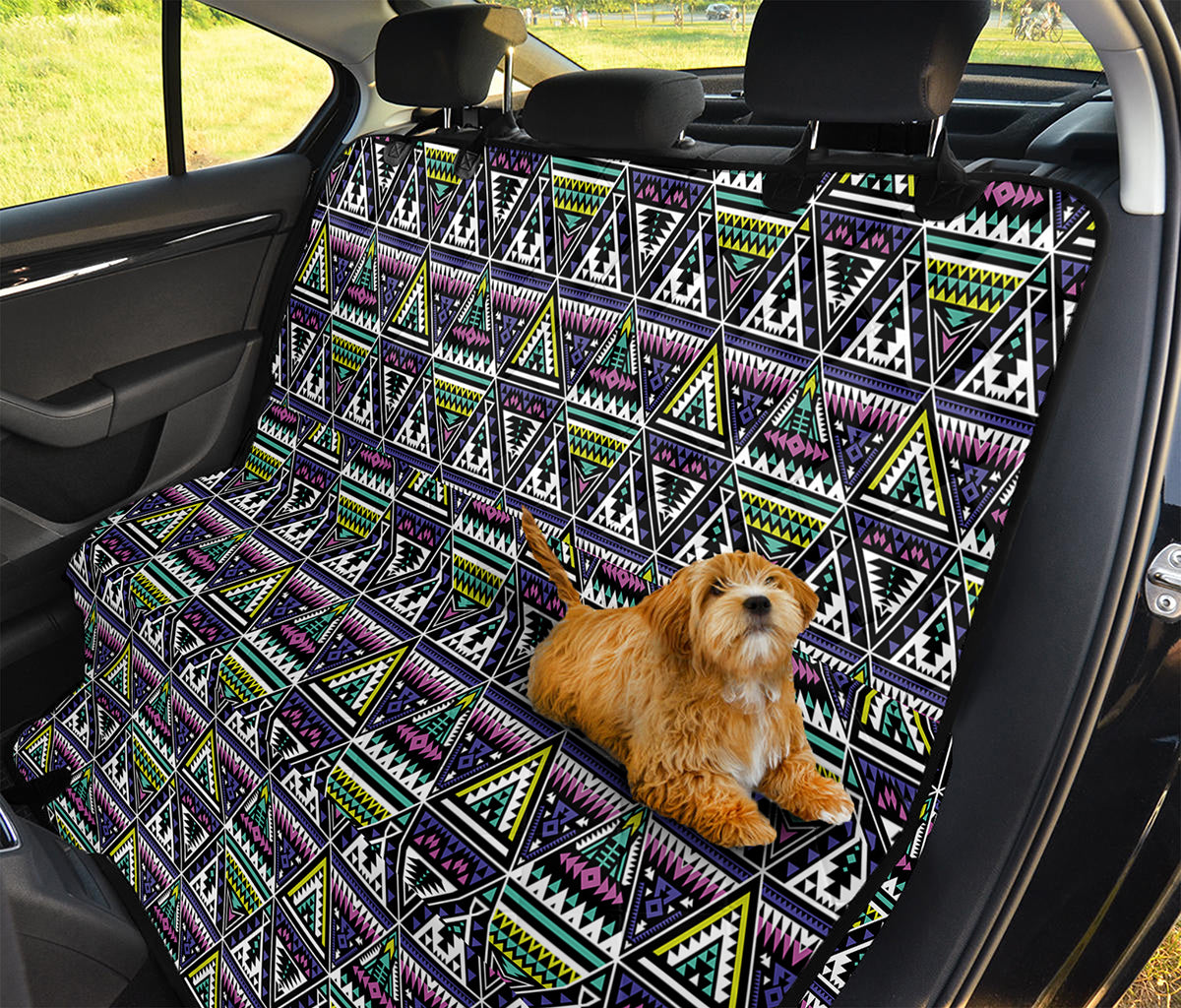 Colorful Geometric Native Navajo Print Pet Car Back Seat Cover