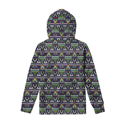 Colorful Geometric Native Navajo Print Pullover Hoodie