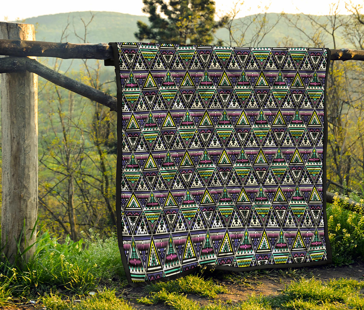 Colorful Geometric Native Navajo Print Quilt