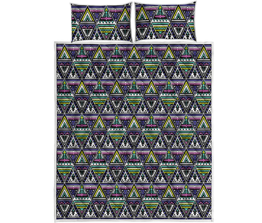 Colorful Geometric Native Navajo Print Quilt Bed Set