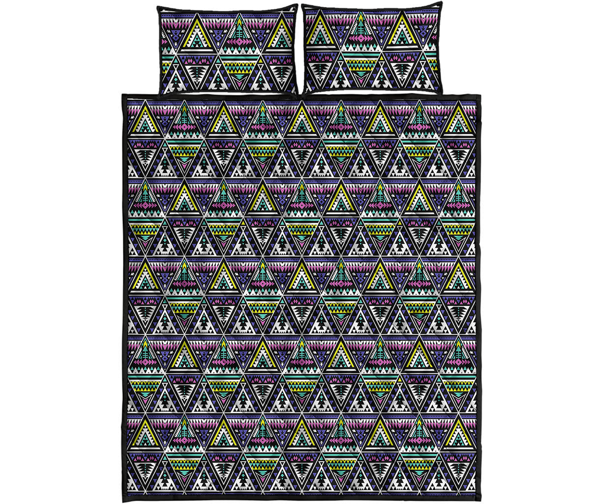 Colorful Geometric Native Navajo Print Quilt Bed Set