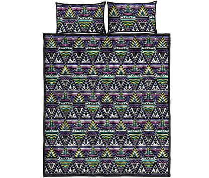 Colorful Geometric Native Navajo Print Quilt Bed Set