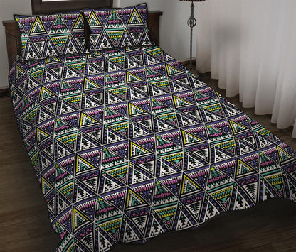 Colorful Geometric Native Navajo Print Quilt Bed Set