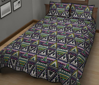 Colorful Geometric Native Navajo Print Quilt Bed Set
