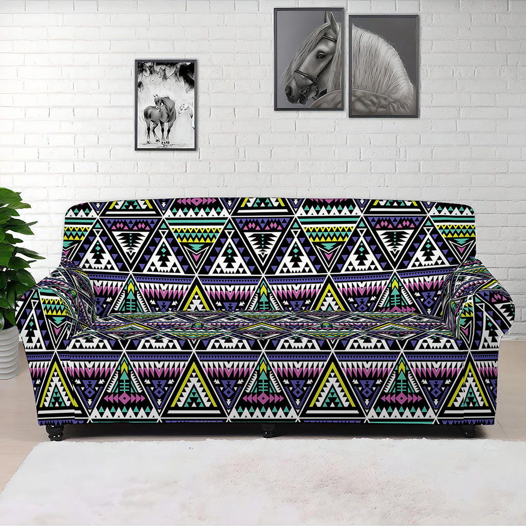 Colorful Geometric Native Navajo Print Sofa Cover