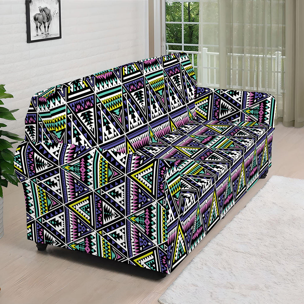 Colorful Geometric Native Navajo Print Sofa Cover