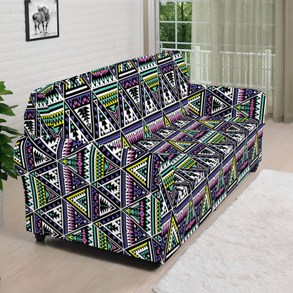 Colorful Geometric Native Navajo Print Sofa Cover