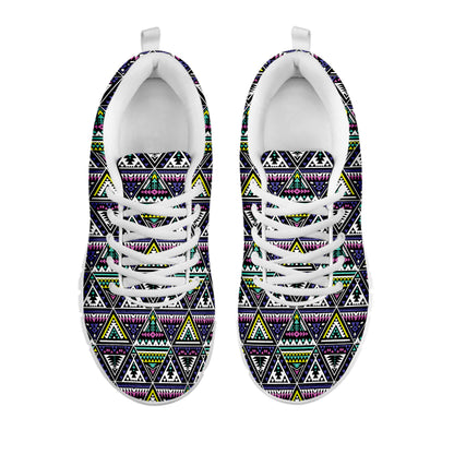 Colorful Geometric Native Navajo Print White Sneakers