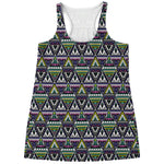 Colorful Geometric Native Navajo Print Women's Racerback Tank Top