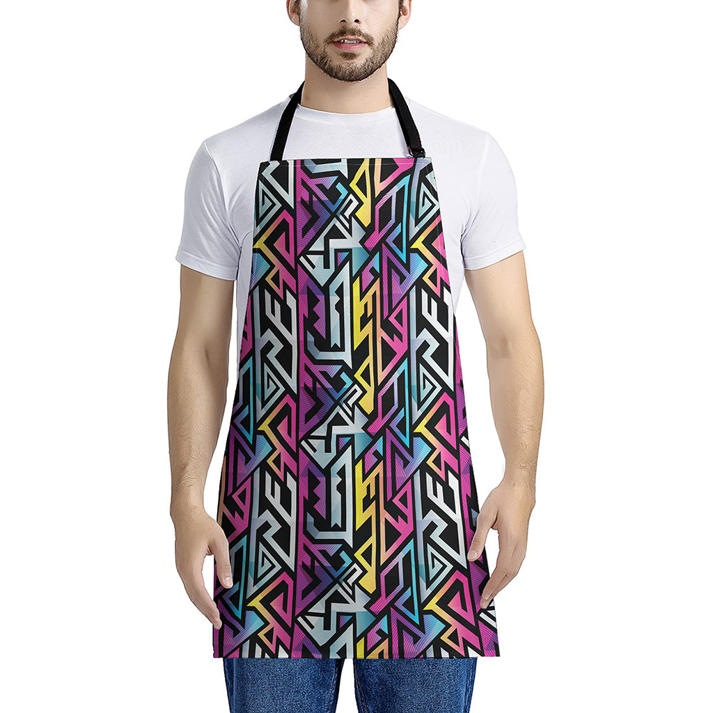 Colorful Geometric Tribal Pattern Print Apron