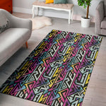 Colorful Geometric Tribal Pattern Print Area Rug
