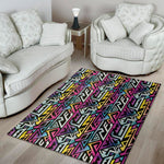 Colorful Geometric Tribal Pattern Print Area Rug