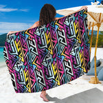 Colorful Geometric Tribal Pattern Print Beach Sarong Wrap