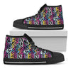 Colorful Geometric Tribal Pattern Print Black High Top Shoes