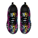 Colorful Geometric Tribal Pattern Print Black Sneakers