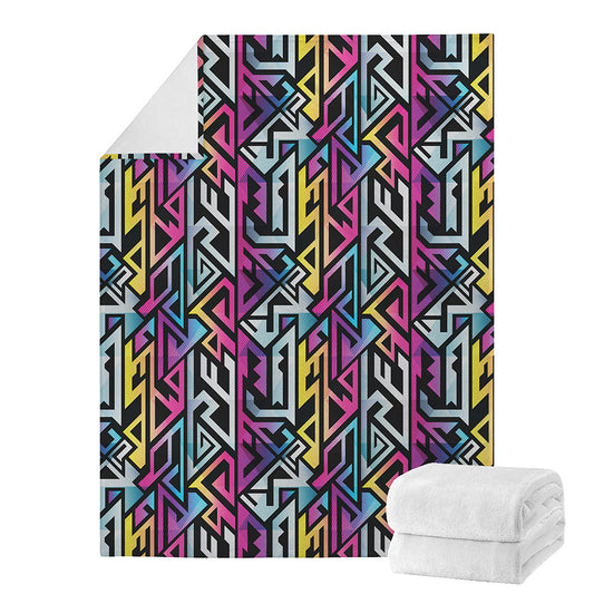 Colorful Geometric Tribal Pattern Print Blanket