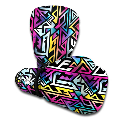Colorful Geometric Tribal Pattern Print Boxing Gloves
