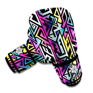 Colorful Geometric Tribal Pattern Print Boxing Gloves