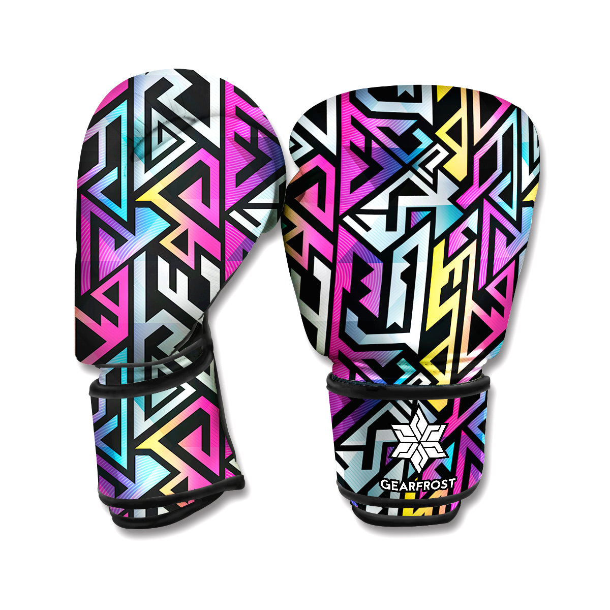 Colorful Geometric Tribal Pattern Print Boxing Gloves