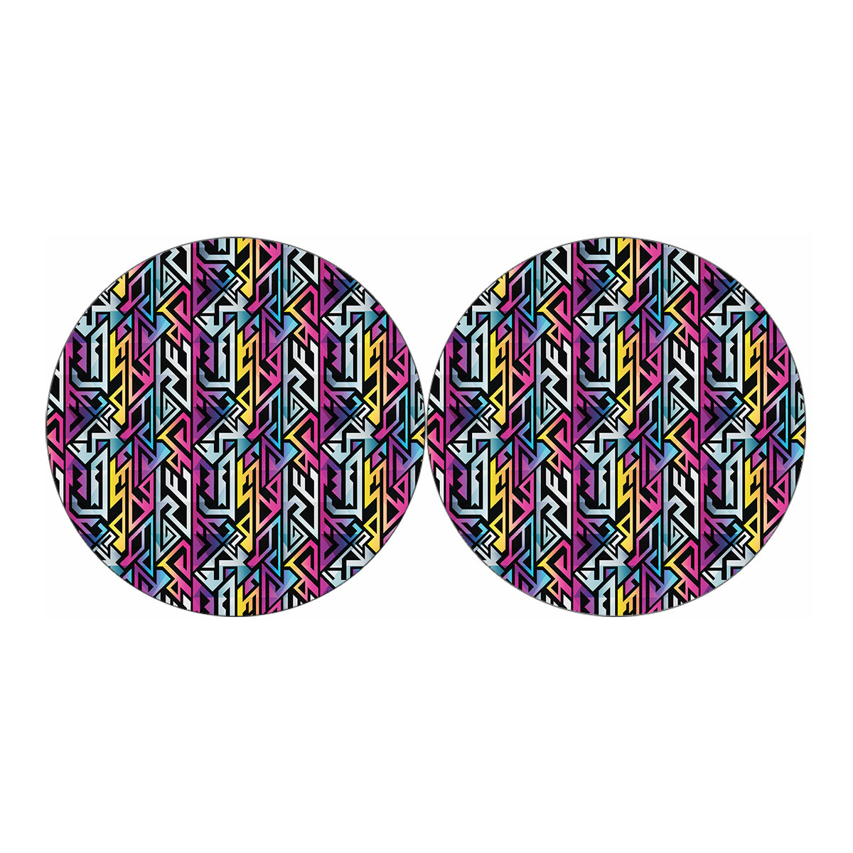 Colorful Geometric Tribal Pattern Print Car Coasters