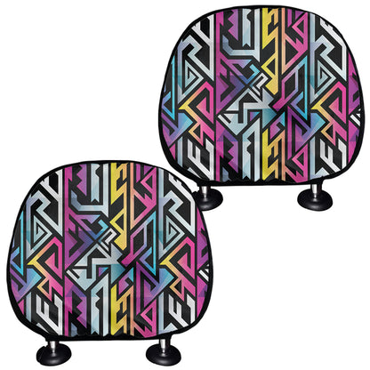 Colorful Geometric Tribal Pattern Print Car Headrest Covers