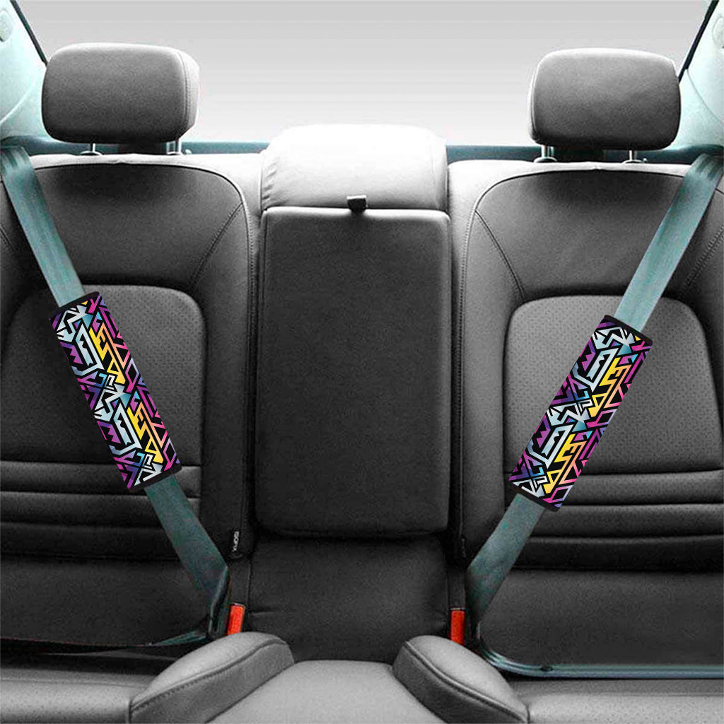 Colorful Geometric Tribal Pattern Print Car Seat Belt Covers