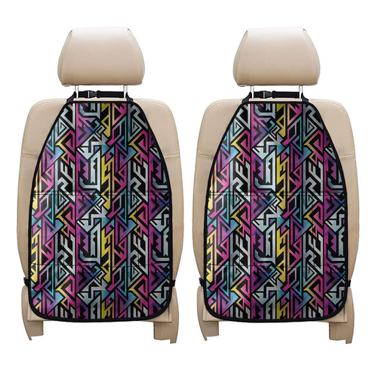Colorful Geometric Tribal Pattern Print Car Seat Organizers