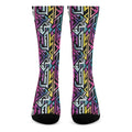 Colorful Geometric Tribal Pattern Print Crew Socks