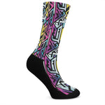 Colorful Geometric Tribal Pattern Print Crew Socks