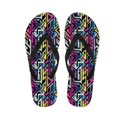 Colorful Geometric Tribal Pattern Print Flip Flops