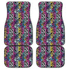 Colorful Geometric Tribal Pattern Print Front and Back Car Floor Mats