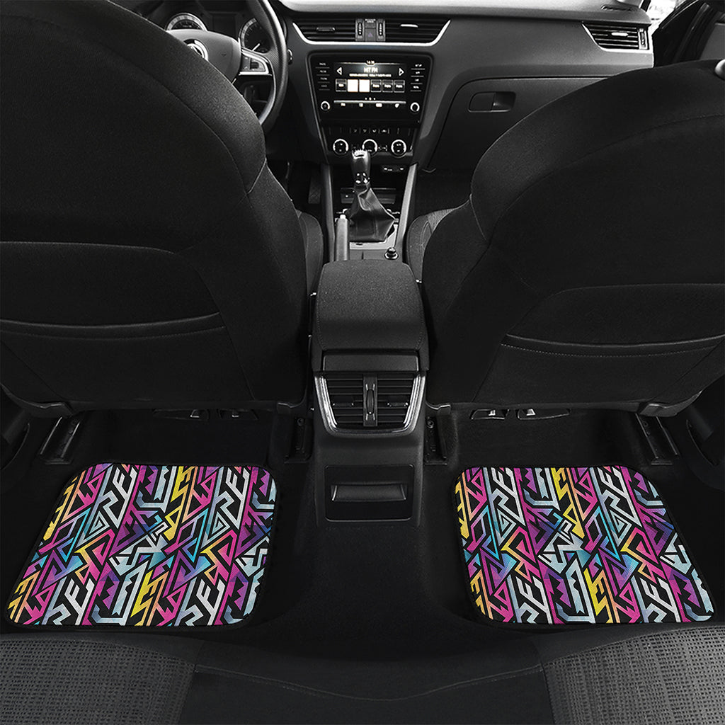 Colorful Geometric Tribal Pattern Print Front and Back Car Floor Mats