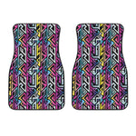 Colorful Geometric Tribal Pattern Print Front Car Floor Mats