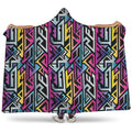 Colorful Geometric Tribal Pattern Print Hooded Blanket