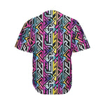 Colorful Geometric Tribal Pattern Print Men's Baseball Jersey