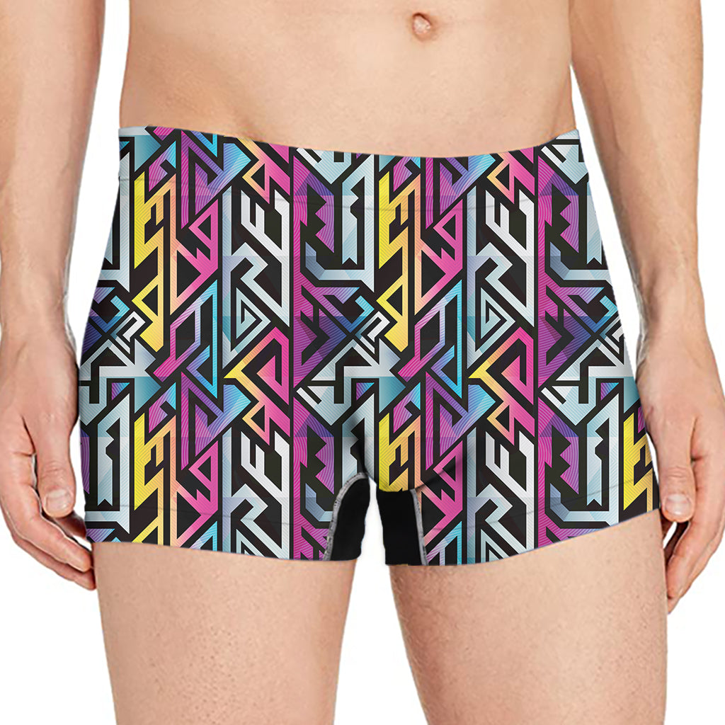 Colorful Geometric Tribal Pattern Print Men's Boxer Briefs