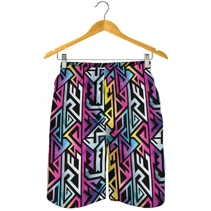 Colorful Geometric Tribal Pattern Print Men's Shorts