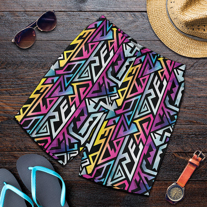 Colorful Geometric Tribal Pattern Print Men's Shorts