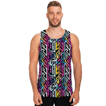 Colorful Geometric Tribal Pattern Print Men's Tank Top