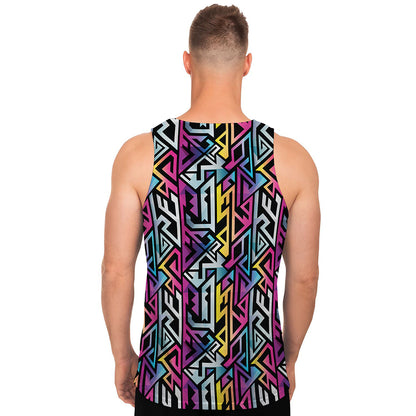 Colorful Geometric Tribal Pattern Print Men's Tank Top