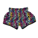 Colorful Geometric Tribal Pattern Print Muay Thai Boxing Shorts