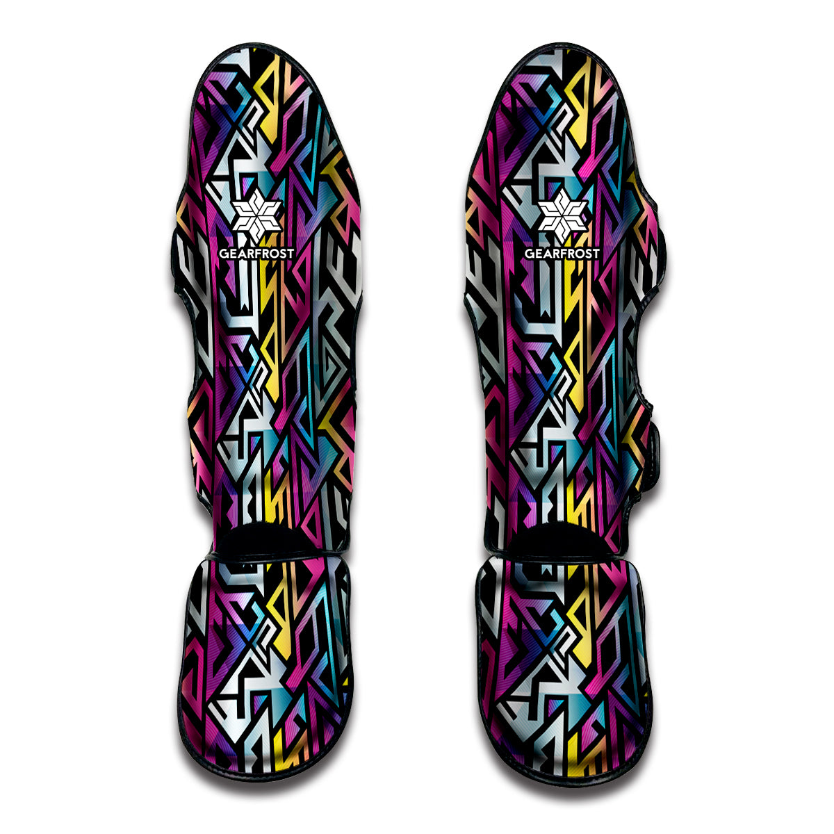 Colorful Geometric Tribal Pattern Print Muay Thai Shin Guard