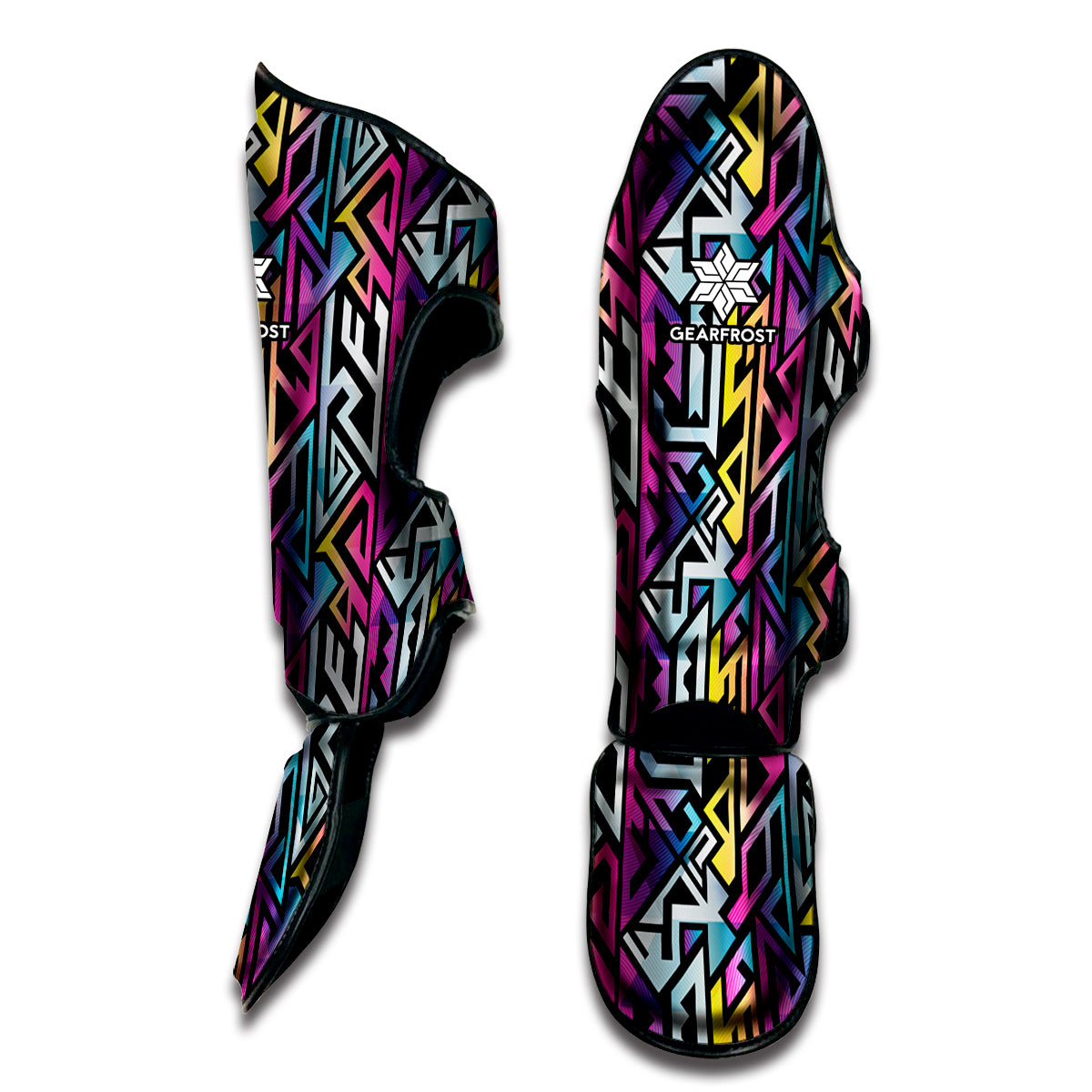 Colorful Geometric Tribal Pattern Print Muay Thai Shin Guard