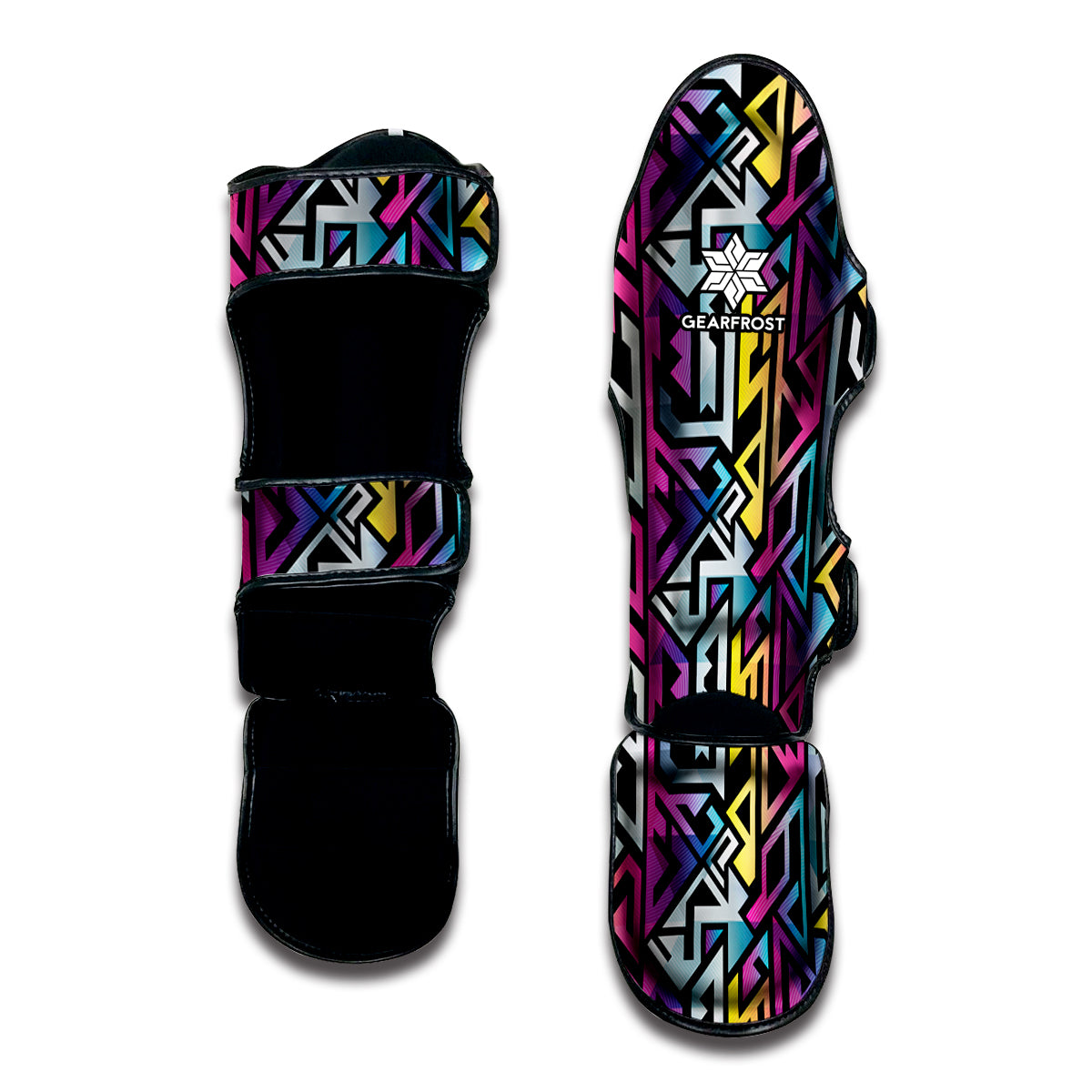 Colorful Geometric Tribal Pattern Print Muay Thai Shin Guard