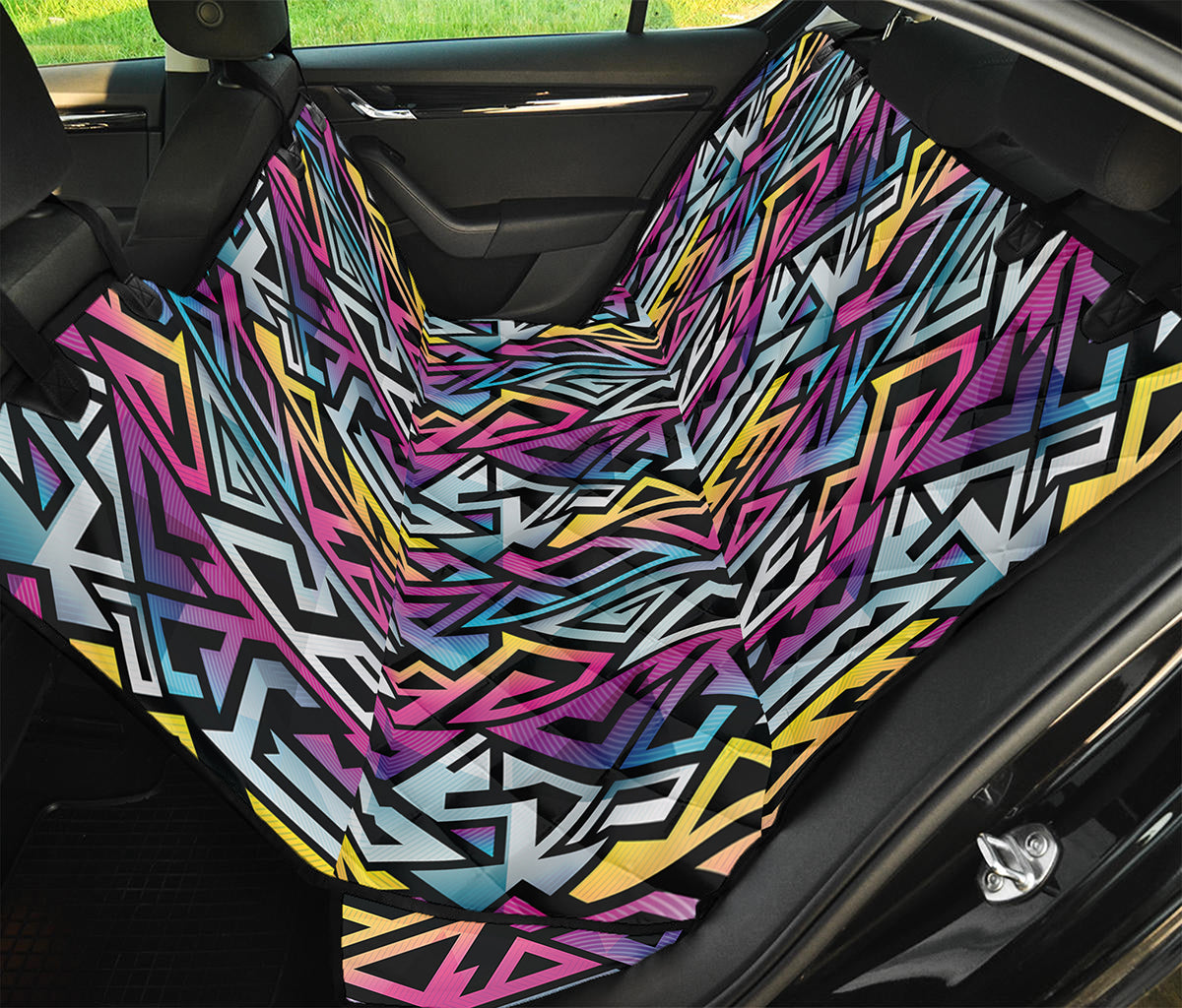 Colorful Geometric Tribal Pattern Print Pet Car Back Seat Cover
