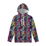 Colorful Geometric Tribal Pattern Print Pullover Hoodie